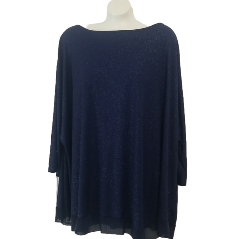 Avenue Blouse Top Sparkly Blue